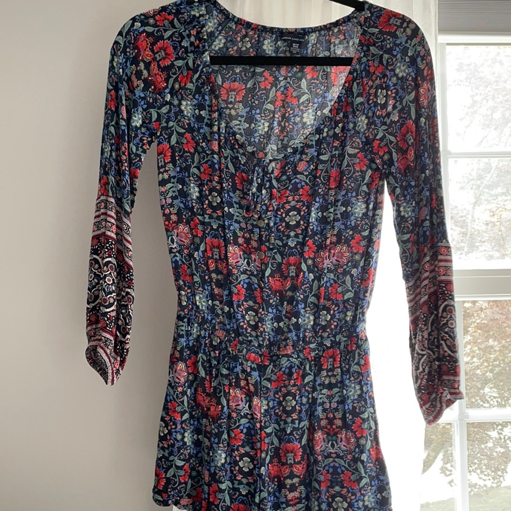 floral romper with pockets